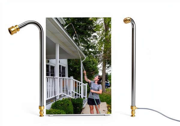 YUET High Pressure Washer Wand Extension Set, Replacement Lance, 8.5 ft 1/4 Inch Quick Connect, 4000 PSI Gutter Cleaning Tool Rod, Roof Cleaner Lance with 5 Pcs Nozzle Tips, 10 Pcs Rubber Ring-4