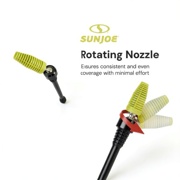 Sun Joe Multi-Angle Rotary Spray Wand, Pressure Washer Attachment for SPX Series, 3,000 PSI – Adjustable Rotating Nozzle, Extended Reach for Walls, Gutters, RVs & Cars, SPX-MARW1-4
