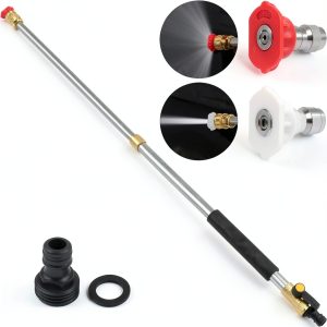 Extendable Jet Nozzle Power Washer CONGDAREN 2-in-1 18‑32″ Hose Black-0
