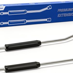Pressure Washer Extension Wand, Anti-Slip Grip Power Washer Lance for Car Washing, Curved Angled and Straight Wand Replacement, 2 Pack, 1/4'' Quick Connect-0