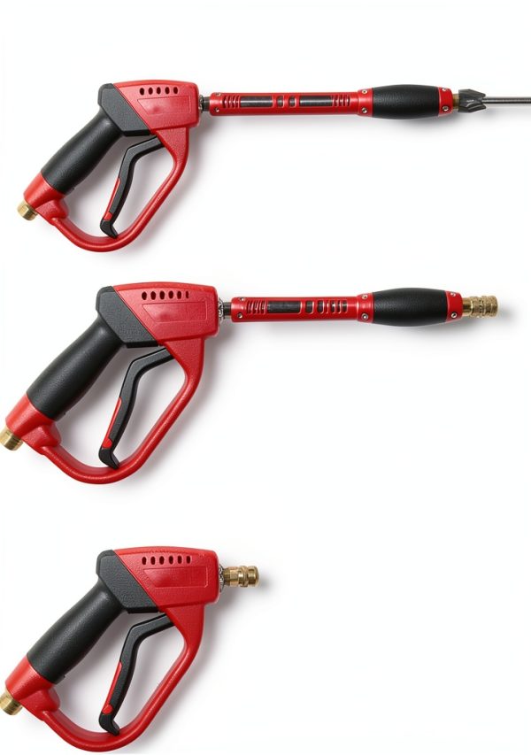 Hourleey High Power Pressure Washer Gun Red with 5 Nozzle Tips and M22-2