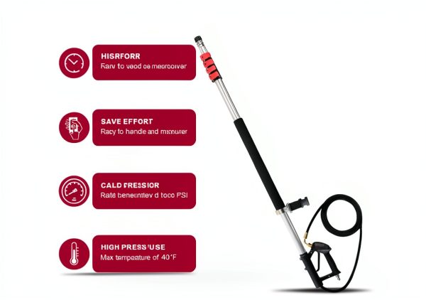 24 FT Telescoping Pressure Washer Wand with Pressure Washer Extension Wand,Brush Head,Gutter Cleaner Attachment and Support Belt,Pressure Washer Extension Pole for Wall Roof Gutter-1