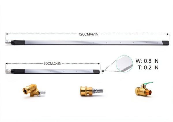 47" & 24" Radiator Cleaning Wand 2-Piece Set - 4500 PSI Stainless Steel Dual Water/Air Radiator cleaner Cleaner w/Pressure Washer Gun Adapter & Tips for Cars, Trucks, Heavy Equipment (47″ and 24″)-1