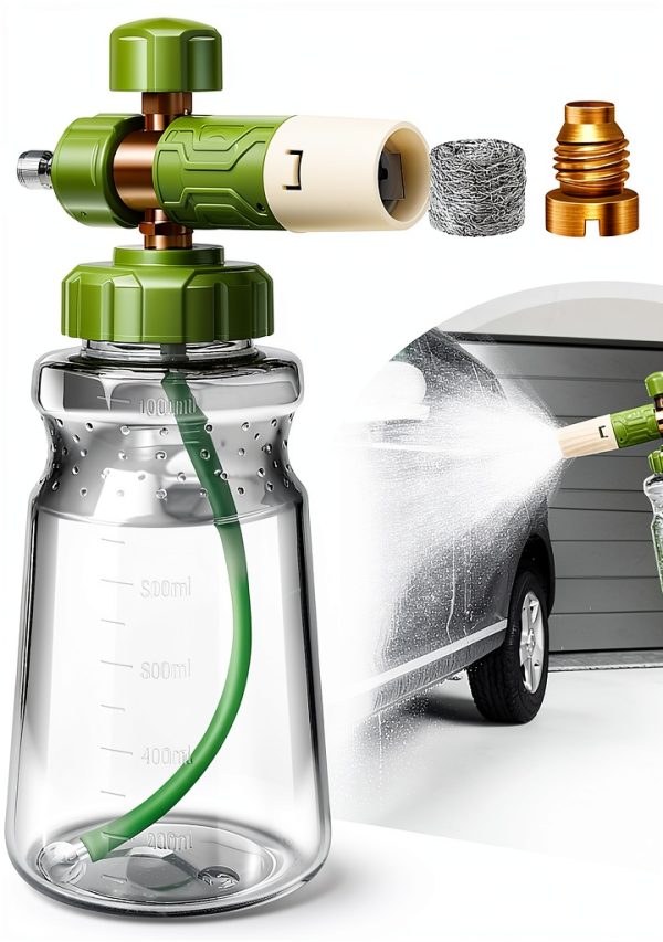 Foam Cannon for Pressure Washer, Upgraded Wide Mouth Snow Foam Cannon for Car Wash, Adjustable Thick Portable Car Wash Sprayer with 1/4" Quick Connector, Additional 1.1 mm Orifice Nozzle-0