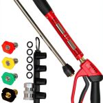 Hourleey High Power Pressure Washer Gun Red with 5 Nozzle Tips and M22-0