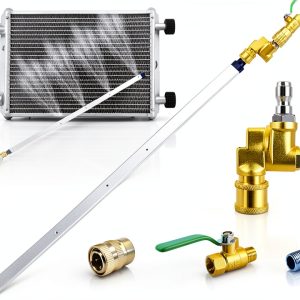 Radiator Cleaning Wand for Car & Truck Rv, Air and Water 4500 PSI Dual-Use, Portable 24'' Radiator Cleaning Wand with Quick Coupler and Valve Switch-0