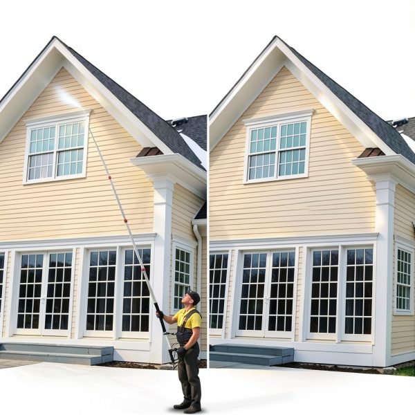 24 FT Telescoping Pressure Washer Wand with Pressure Washer Extension Wand,Brush Head,Gutter Cleaner Attachment and Support Belt,Pressure Washer Extension Pole for Wall Roof Gutter-5