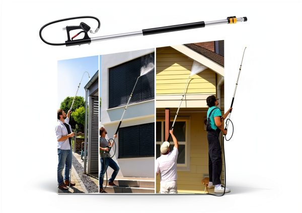 Pressure Washer Telescoping Wand EVEAGE 10FT Silver Aluminum Extension-6